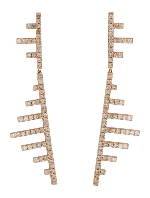 Eva Fehren 18K 1.48ctw Diamond Axis Drop Earrings