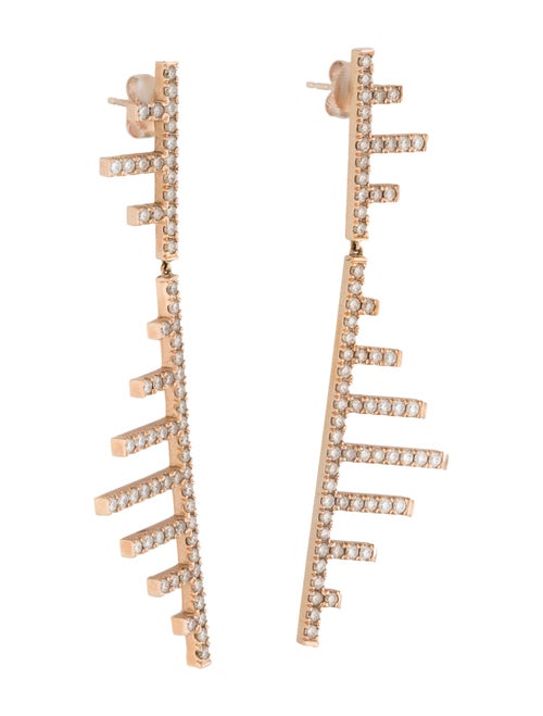 Eva Fehren 18K 1.48ctw Diamond Axis Drop Earrings