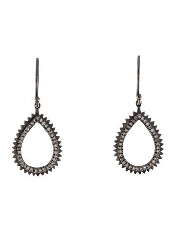 Eva Fehren Drop 18K Diamond Open Auto Earrings