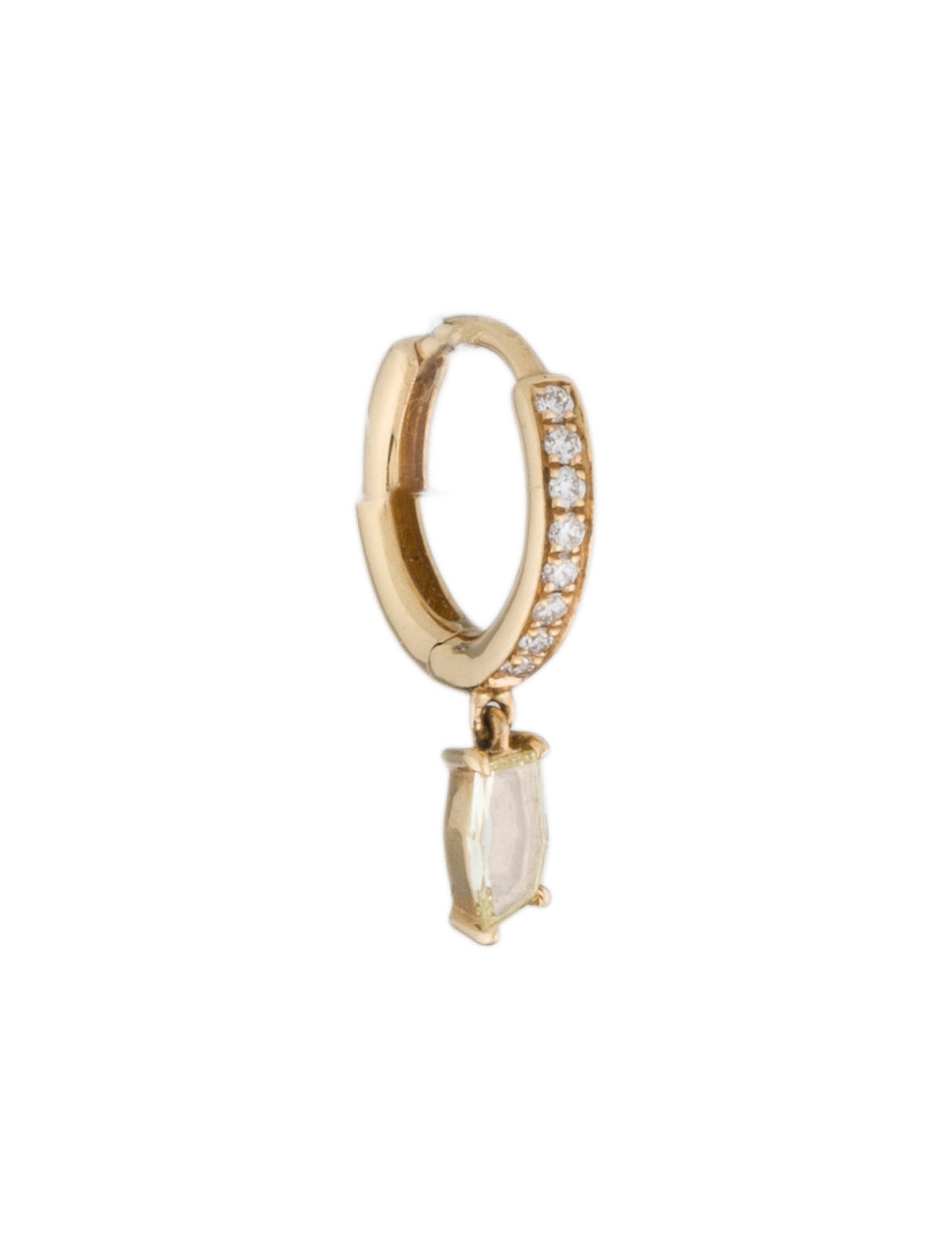 Eva Fehren 18K Diamond Pave Prism Hoop Single Earring