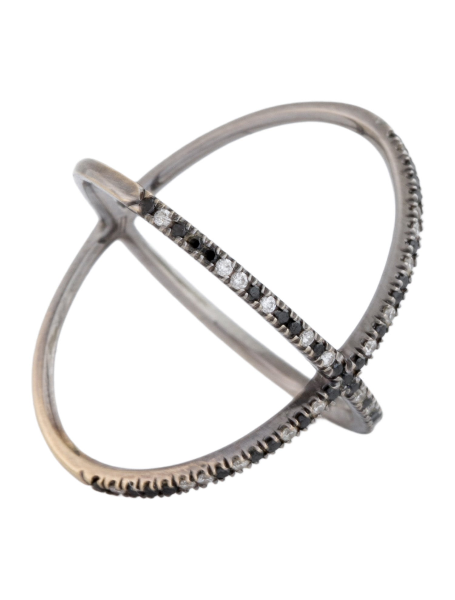 Eva Fehren 18K Diamond X Band Ring