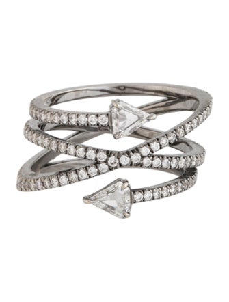 Eva Fehren 18K Diamond Layers Wrap Claw Band Ring