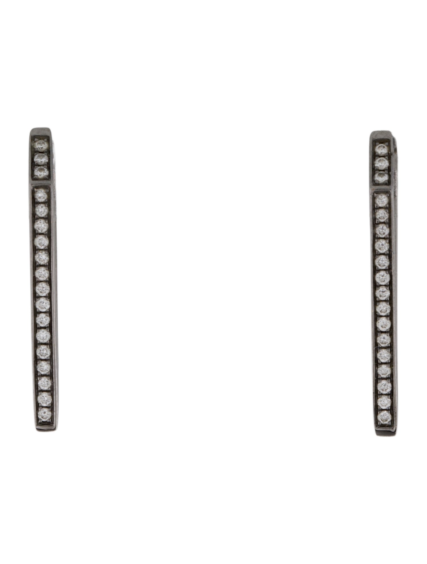 Eva Fehren 18K Diamond Dagger Hoop Earrings