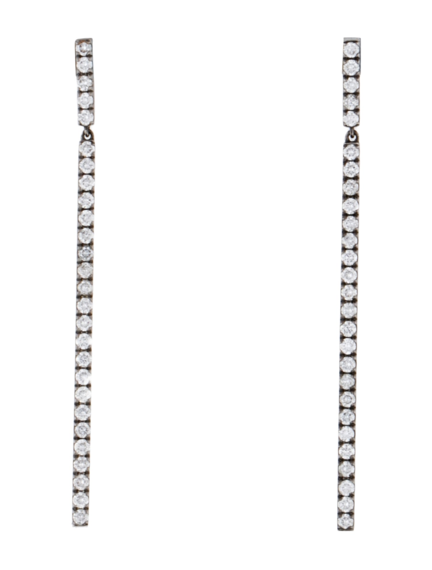 Eva Fehren 18K Diamond Line Drop Earrings