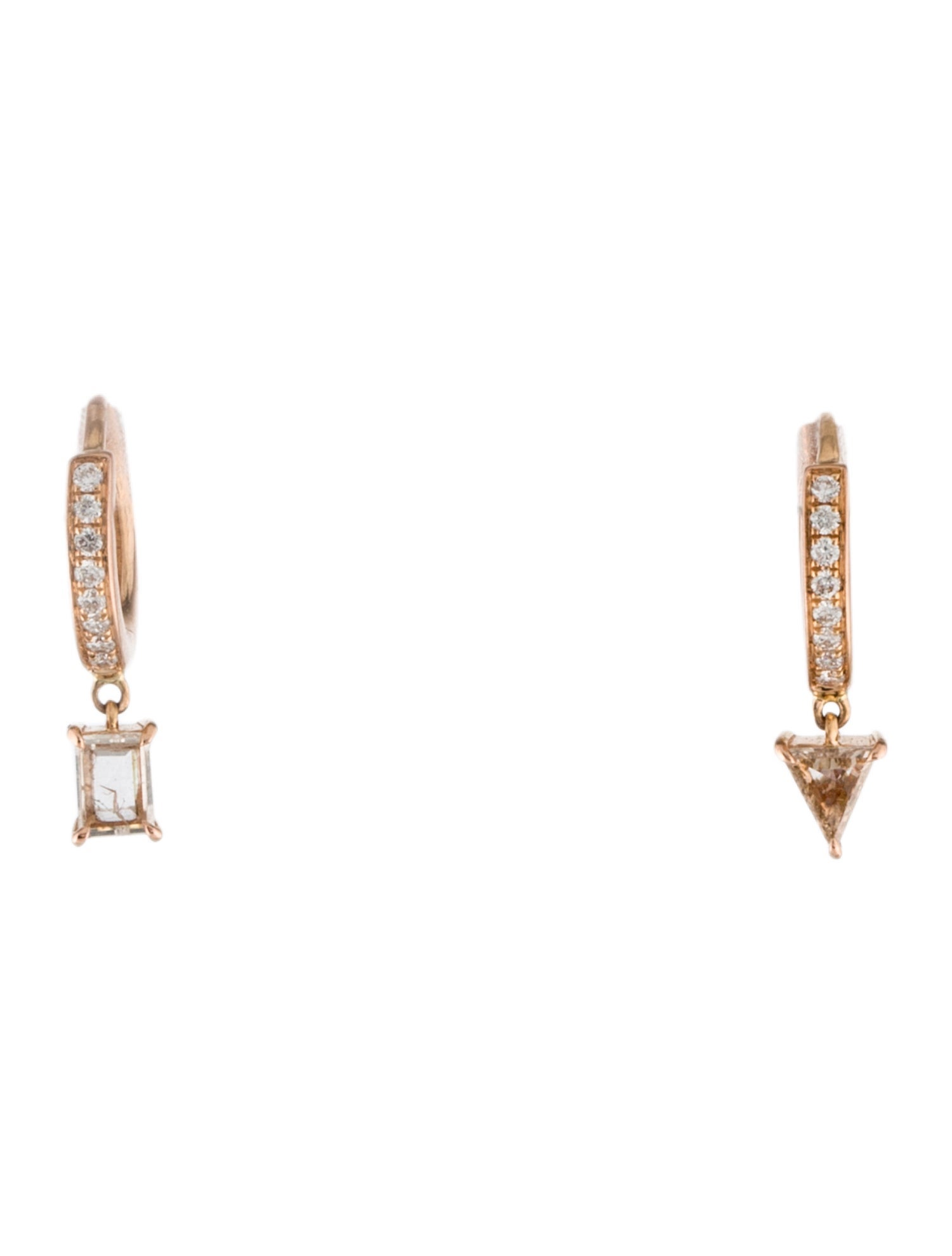 Eva Fehren 18K Diamond Huggie Drop Earrings