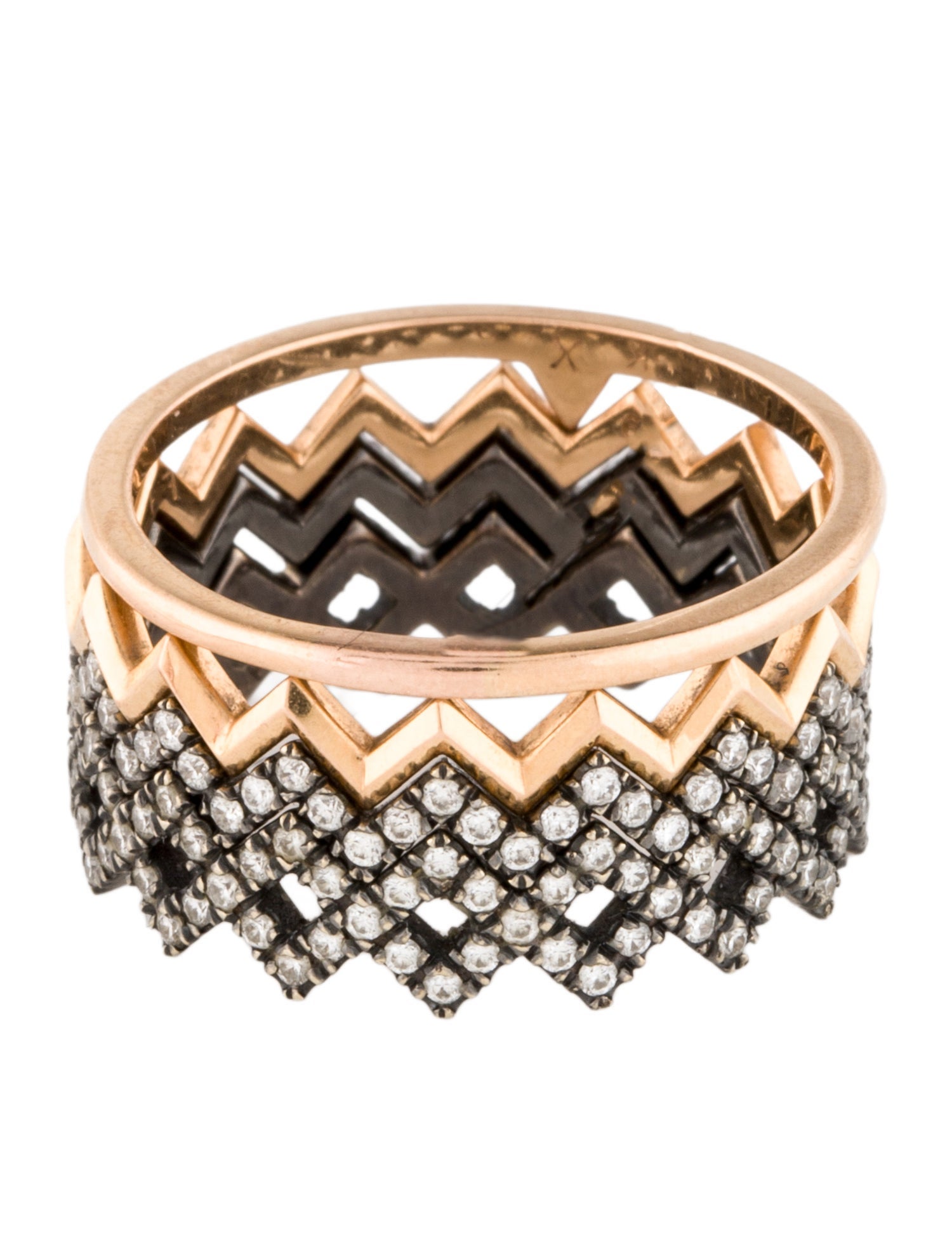 Eva Fehren 18K Diamond Band Set