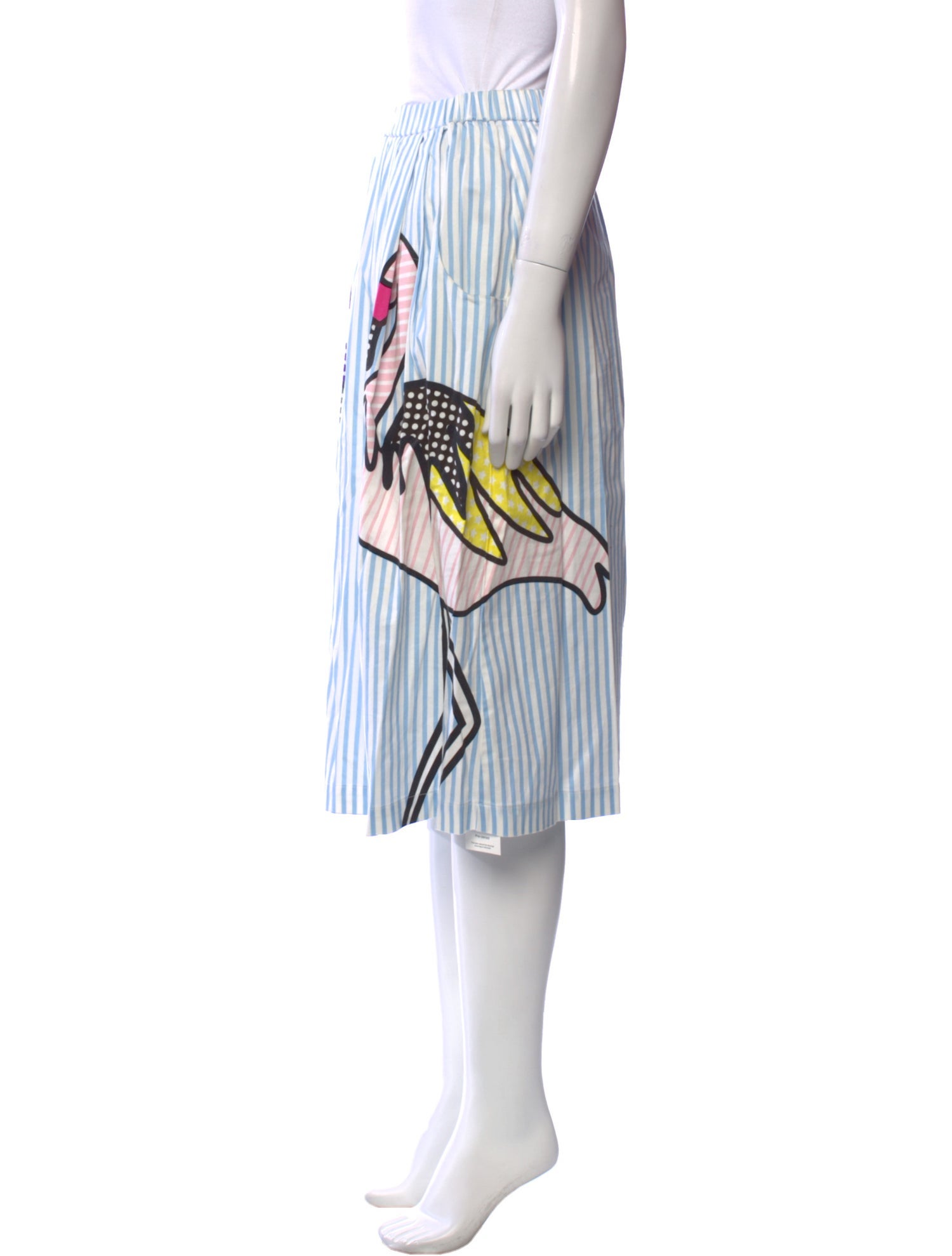 Mira Maktabi Striped Knee-Length Skirt