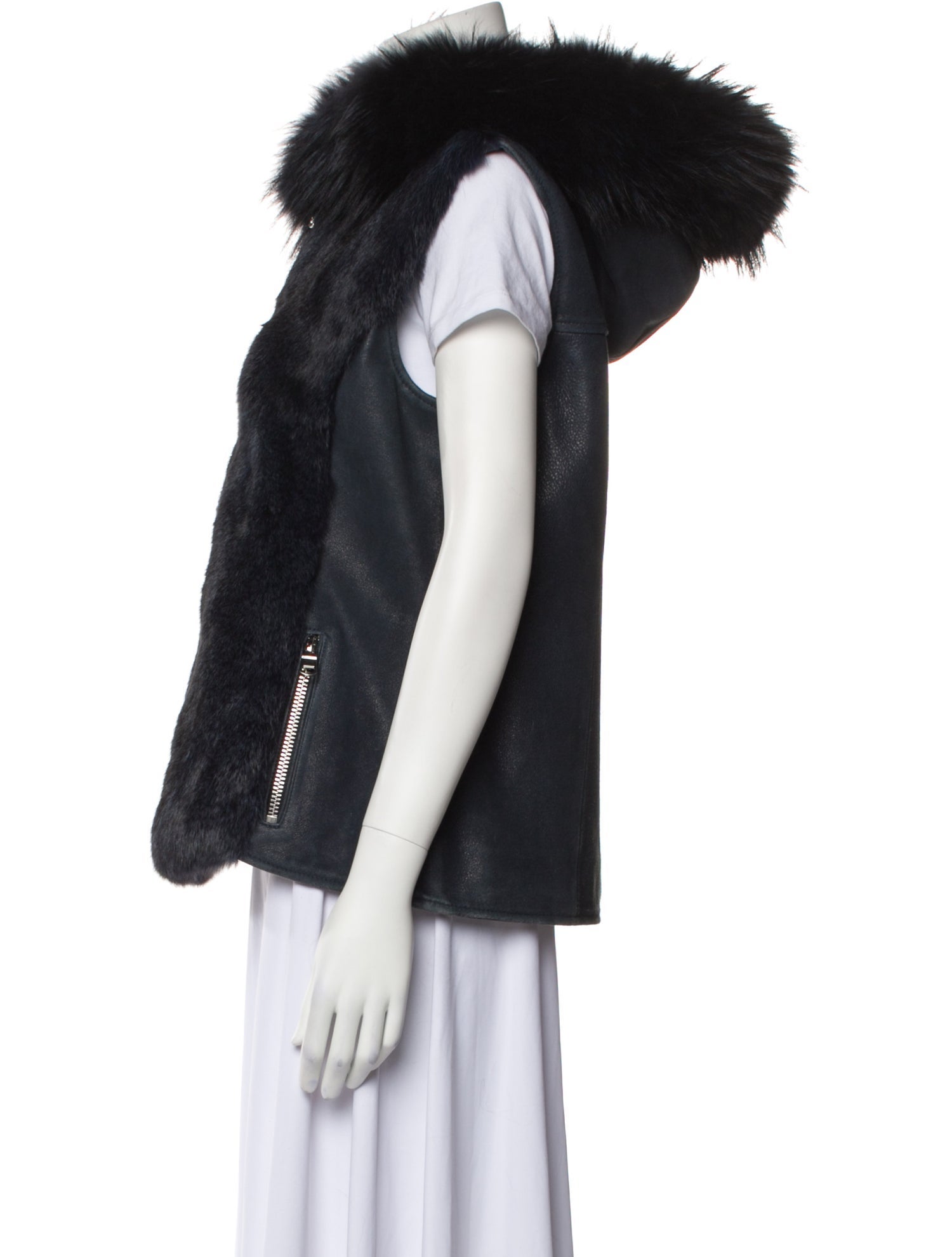 Wolfie Fur Leather Vest