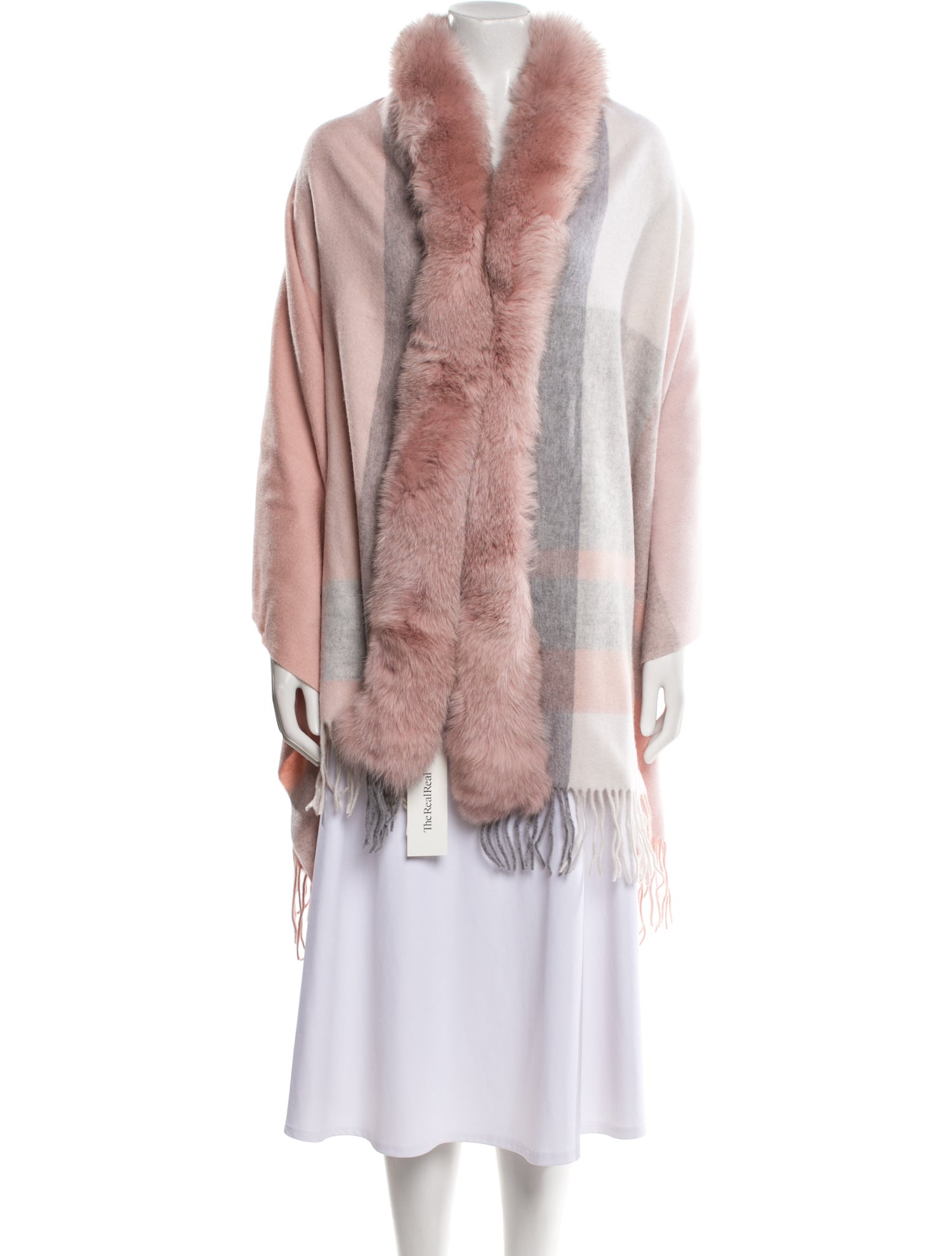 Wolfie Fur Plaid Print Fur Jacket