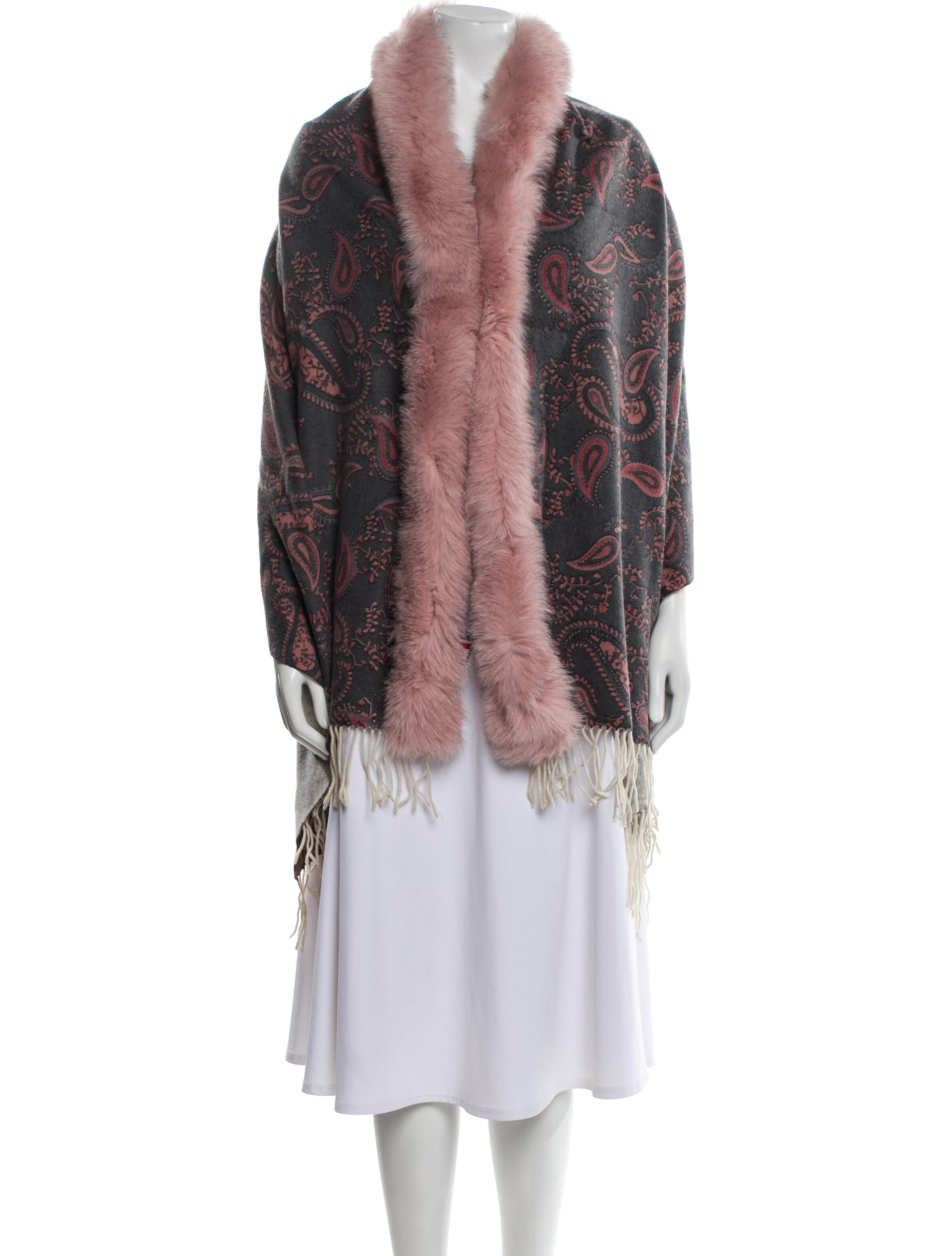 Wolfie Fur Lambswool Shawl