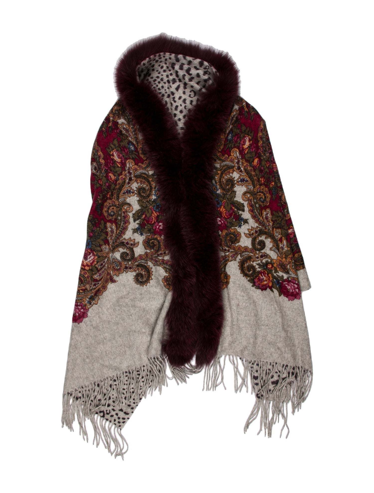 Wolfie Fur Cashmere Printed Shawl