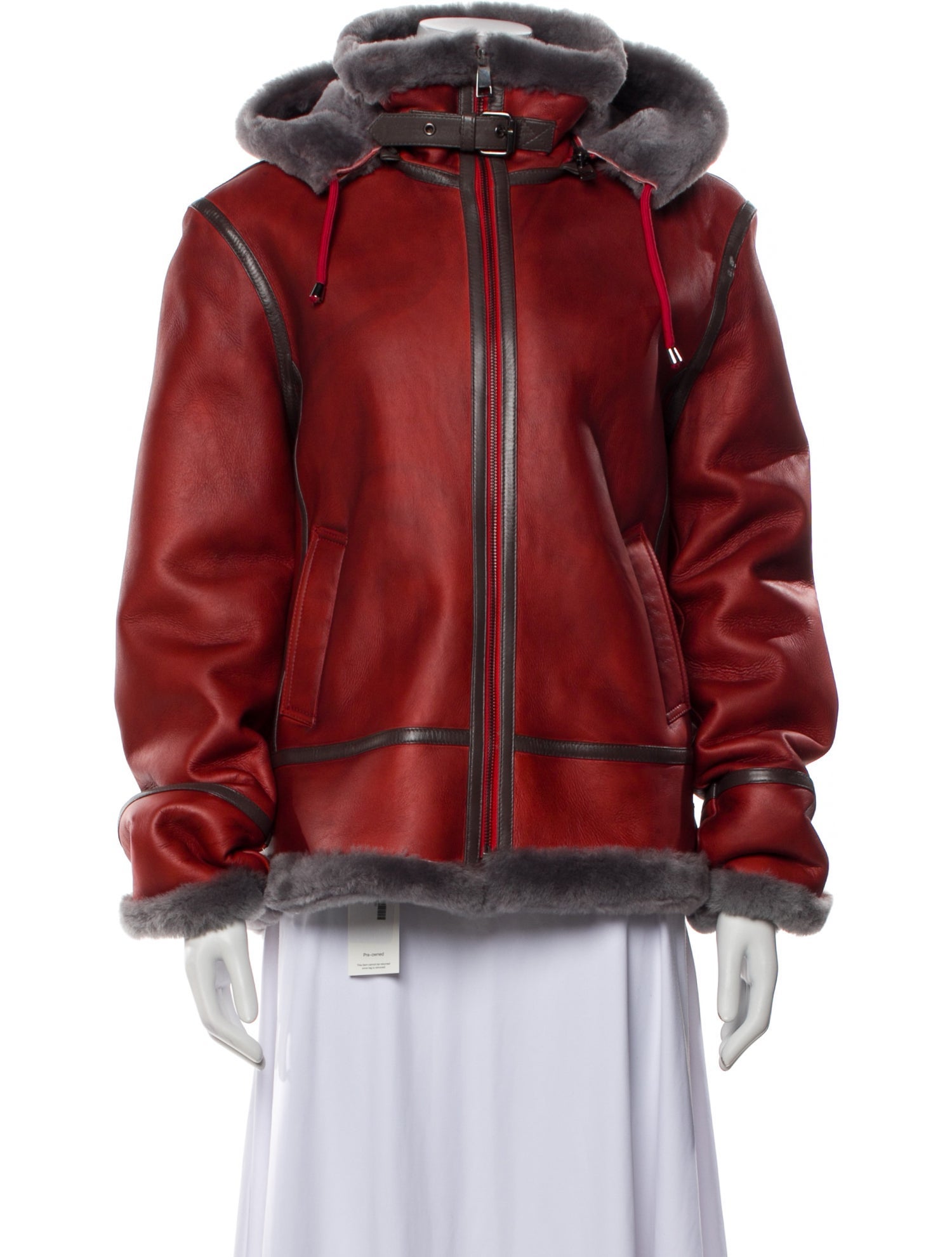 Wolfie Fur Shearling Colorblock Pattern Jacket