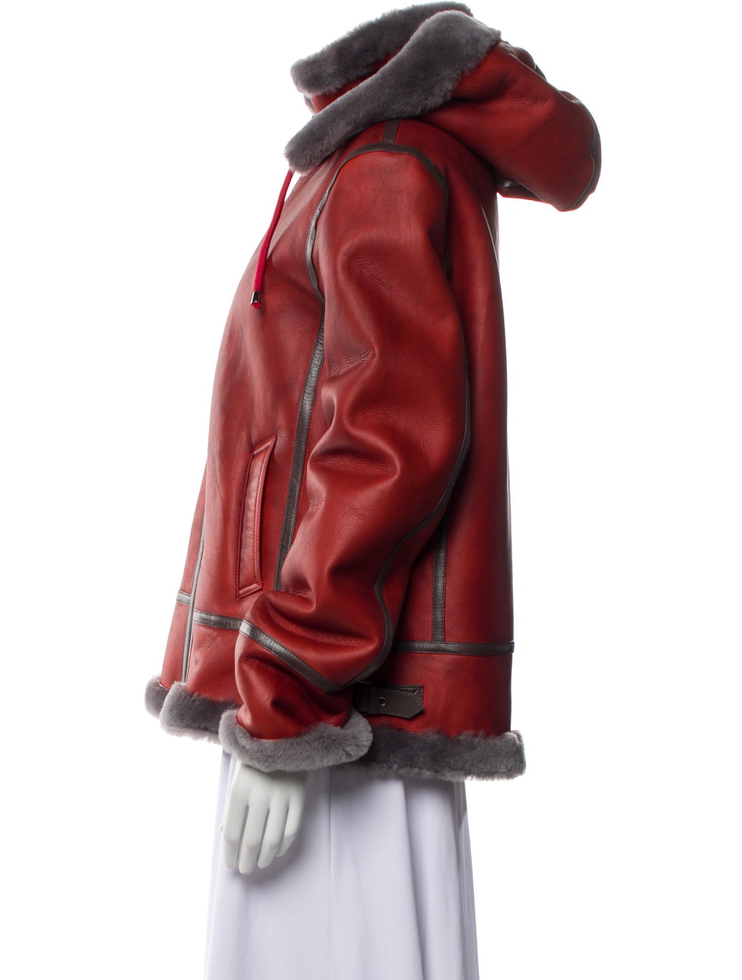 Wolfie Fur Shearling Colorblock Pattern Jacket