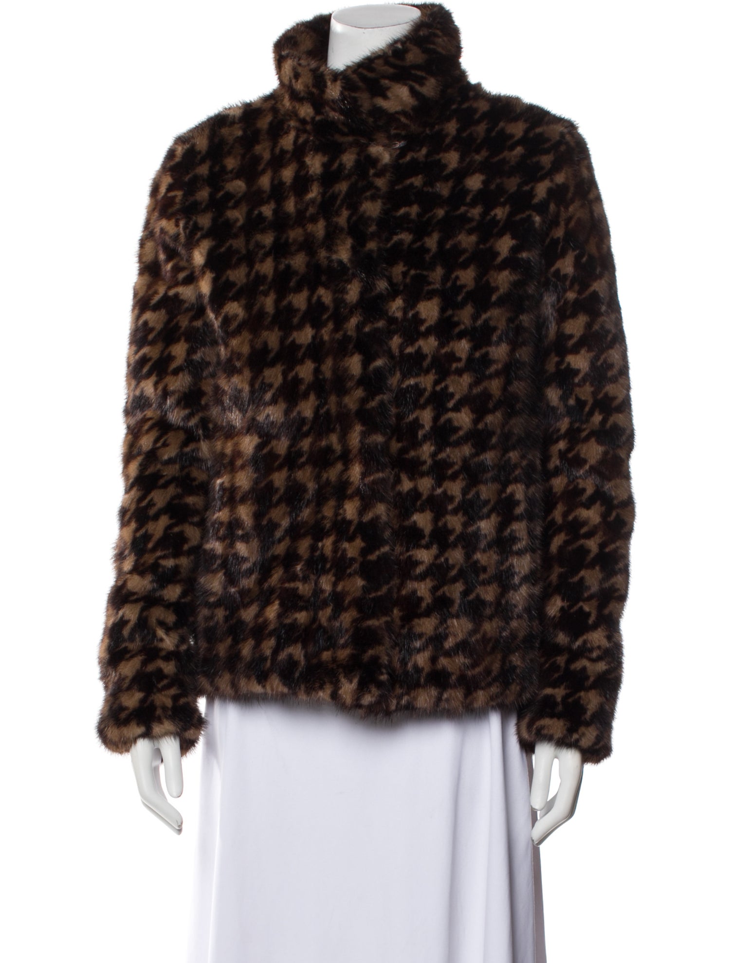 Wolfie Fur Mink Printed Fur Jacket w/ Tags