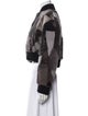 Wolfie Fur Lamb Fur Colorblock Pattern Fur Jacket