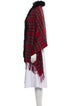 Wolfie Fur Cashwool Plaid Print Scarf