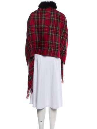 Wolfie Fur Cashwool Plaid Print Scarf