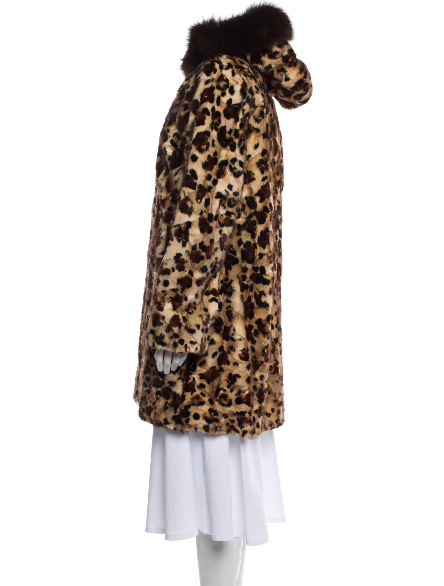 Wolfie Fur Mink Animal Print Fur Coat