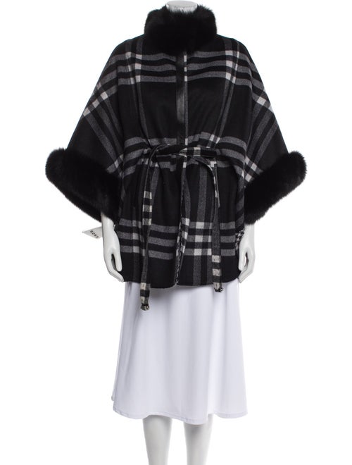 Wolfie Fur Plaid Print Fur Jacket