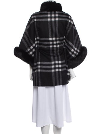 Wolfie Fur Plaid Print Fur Jacket