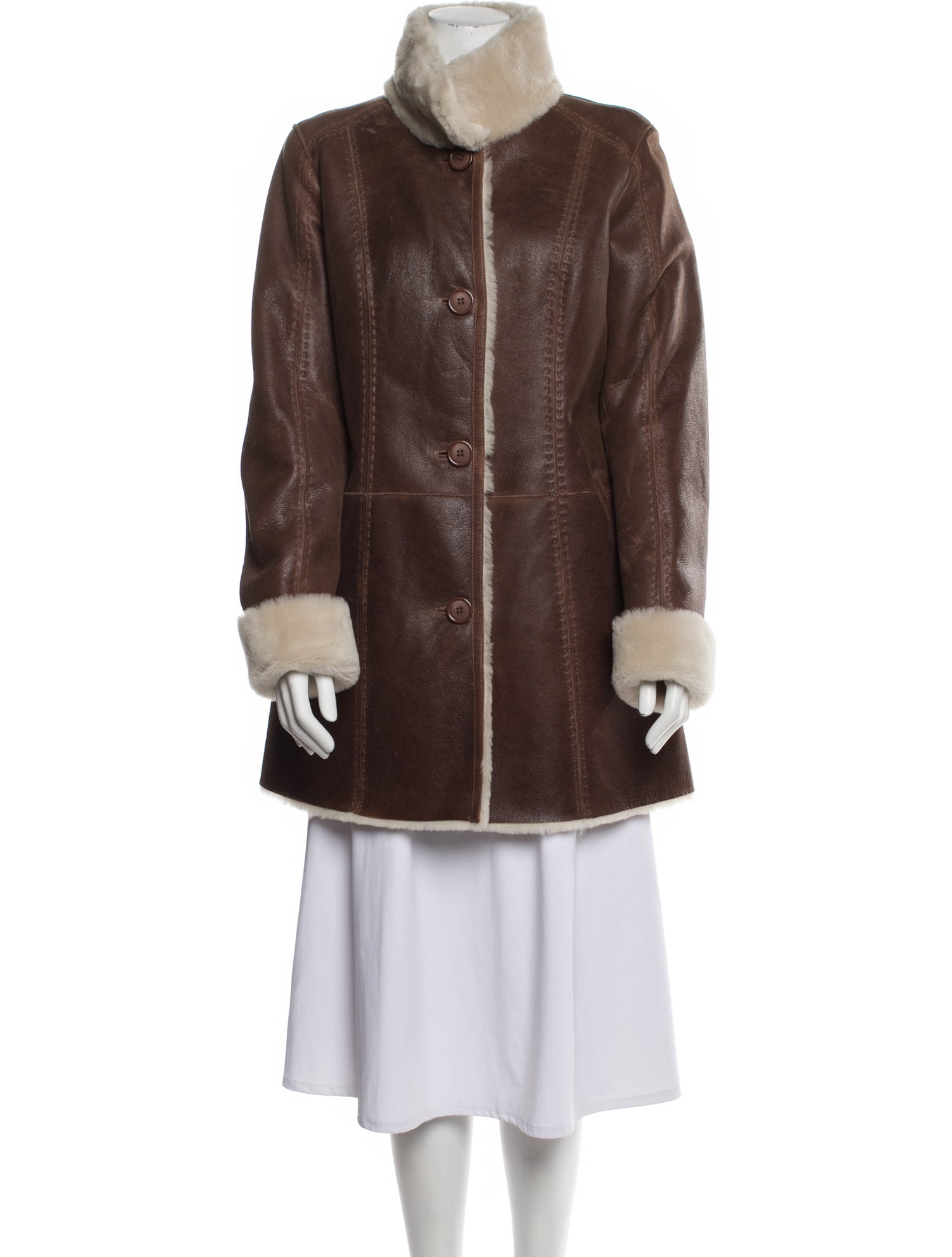 Wolfie Fur Leather Fur Coat