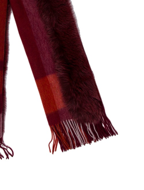 Wolfie Fur Cashmere Striped Scarf