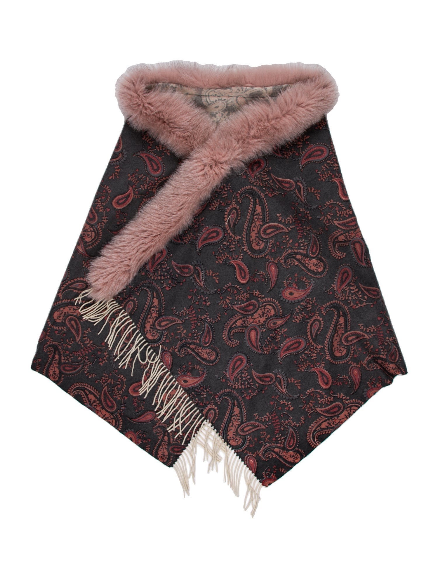 Wolfie Fur Cashmere Striped Scarf