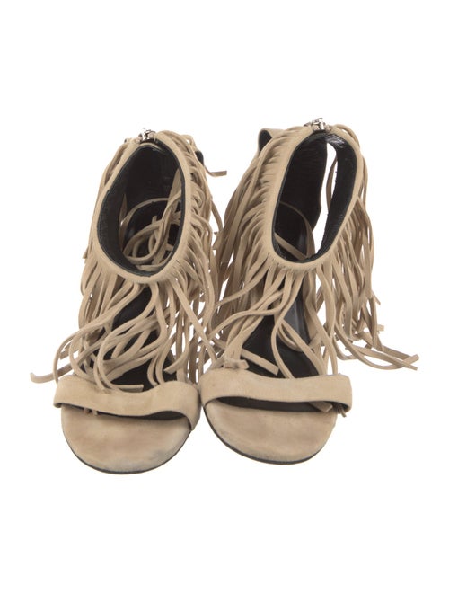Elyse Walker Suede Fringe Trim Accent Sandals