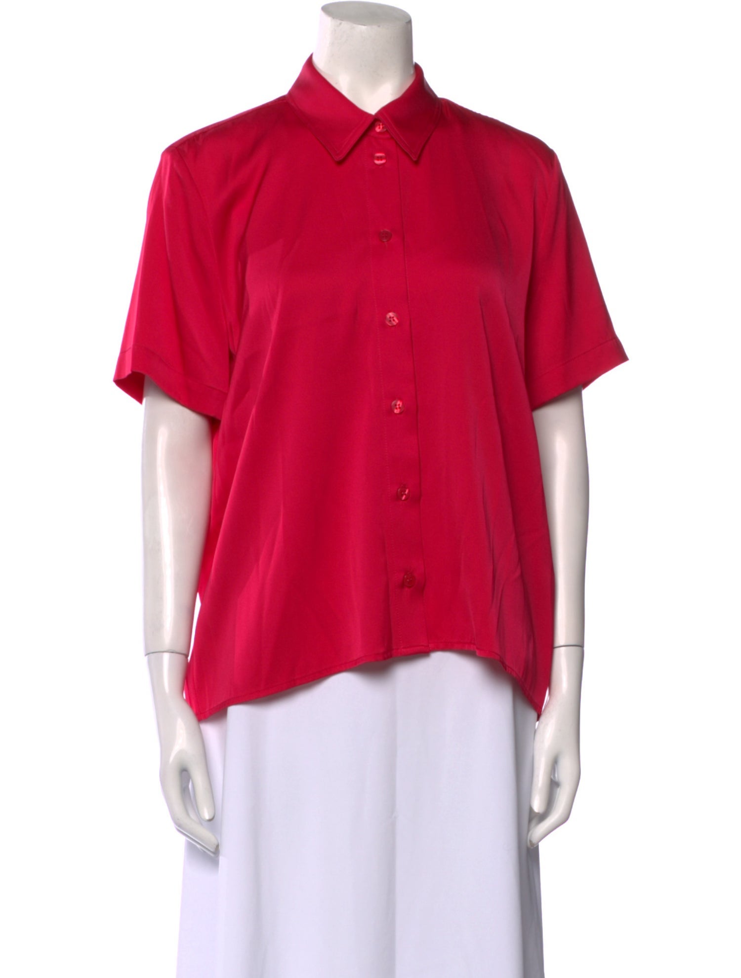 Elyse Walker Silk Short Sleeve Button-Up Top w/ Tags