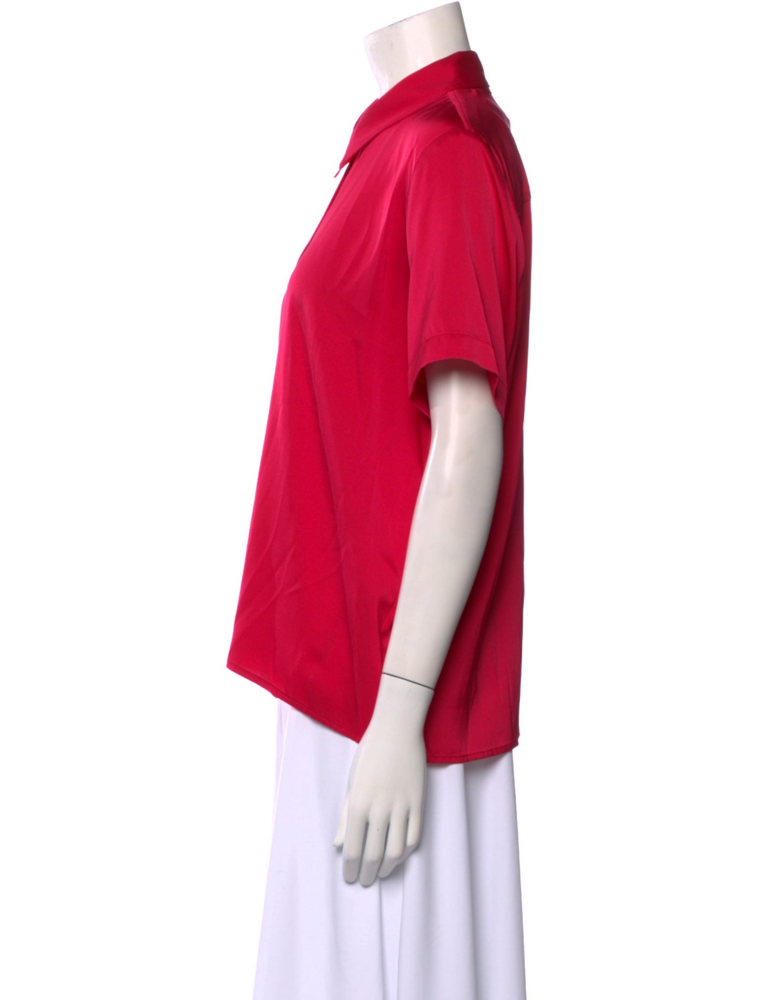 Elyse Walker Silk Short Sleeve Button-Up Top w/ Tags