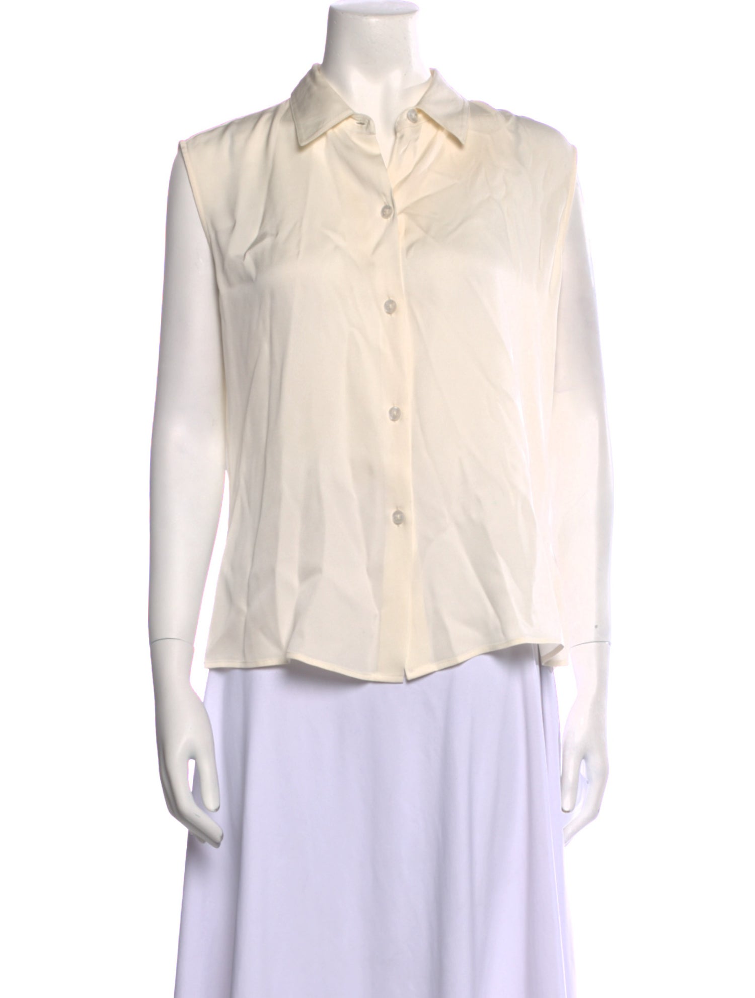 Elyse Walker Silk Short Sleeve Button-Up Top