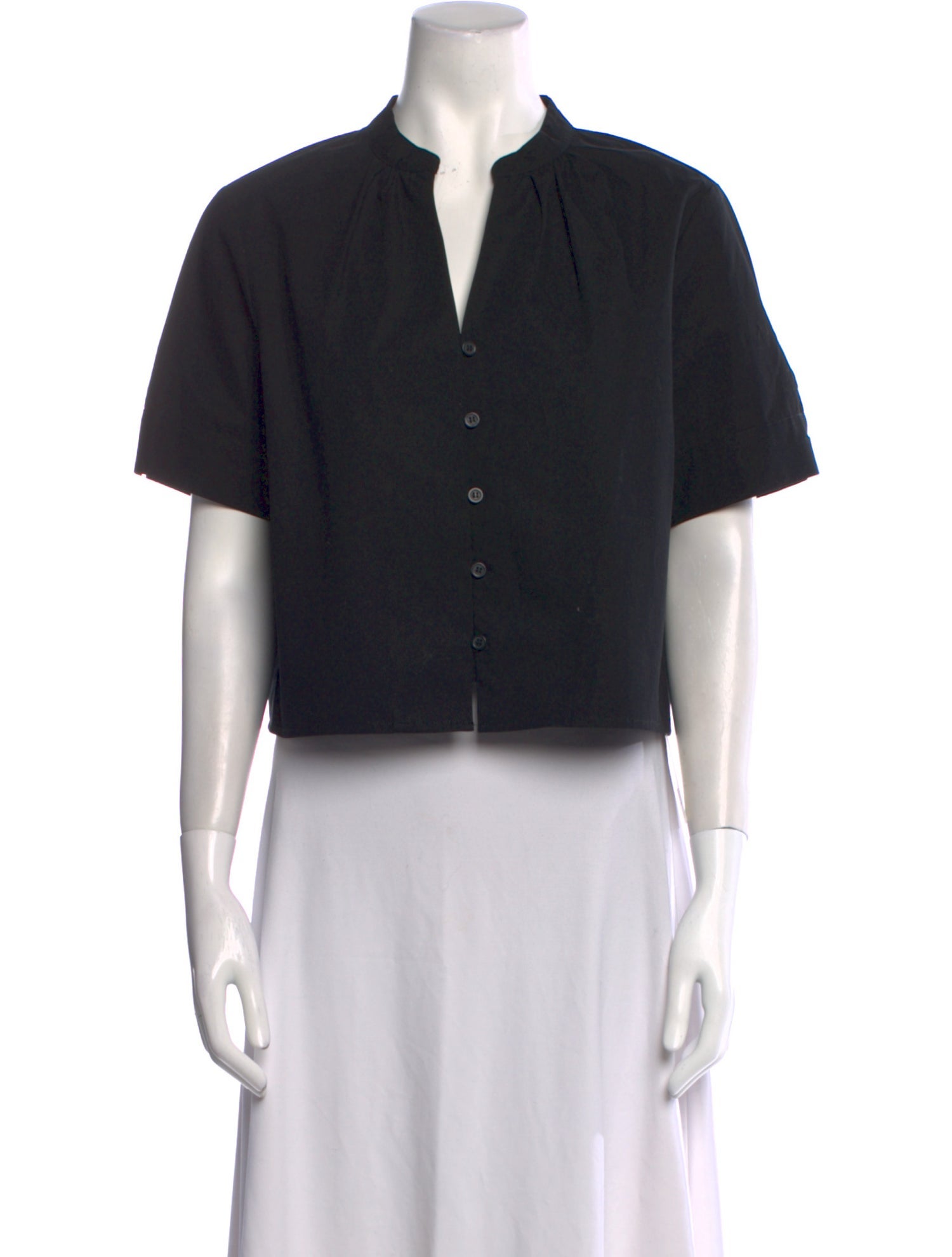 Elyse Walker V-Neck Short Sleeve Crop Top