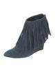 Elyse Walker Suede Fringe Trim Accent Mules