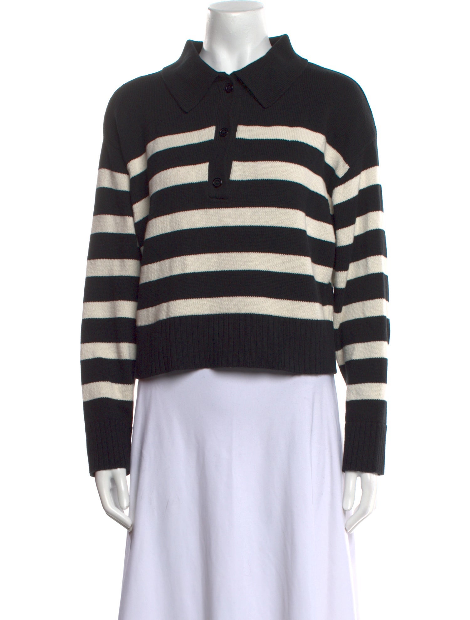 Elyse Walker Striped Mock Neck Sweater