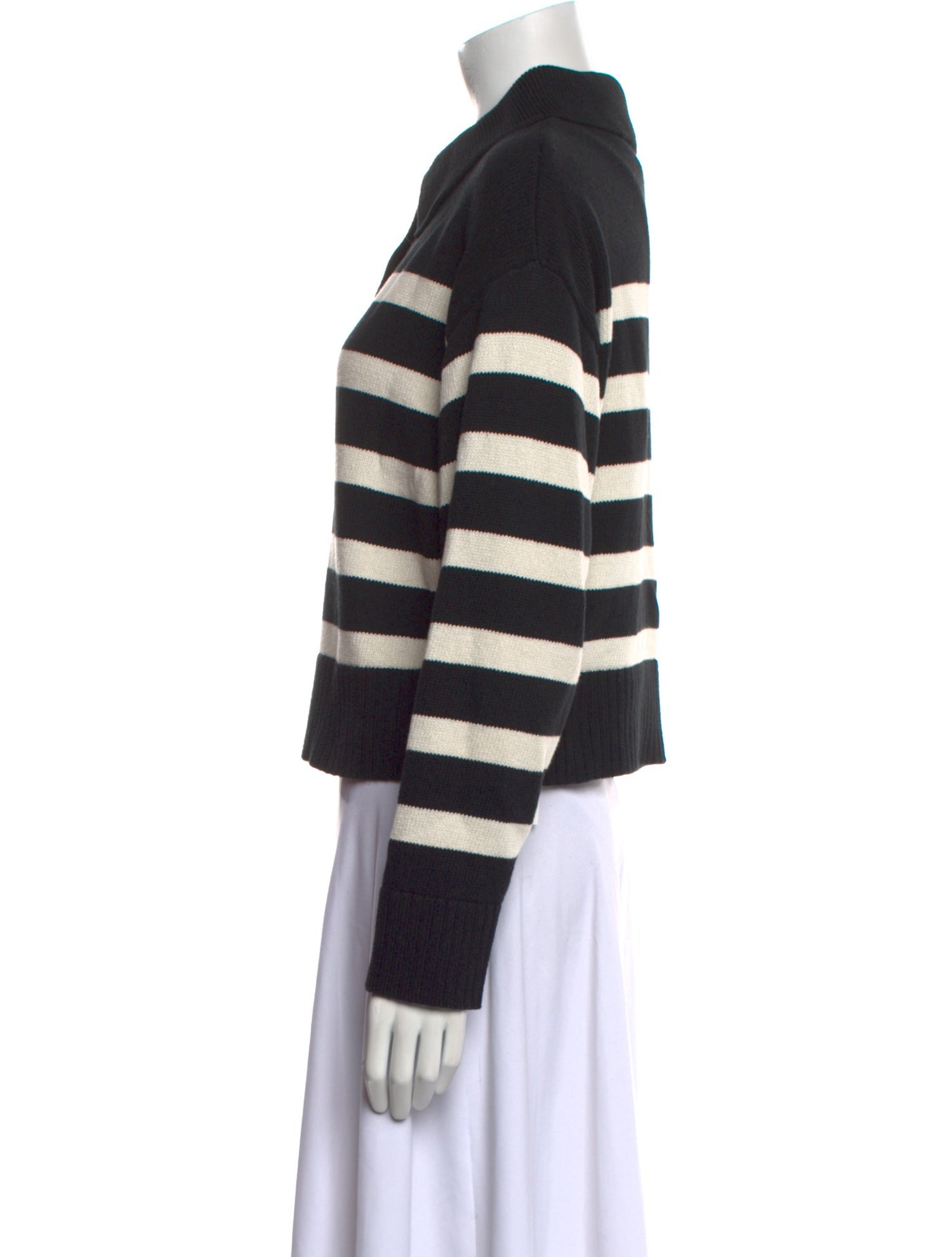 Elyse Walker Striped Mock Neck Sweater