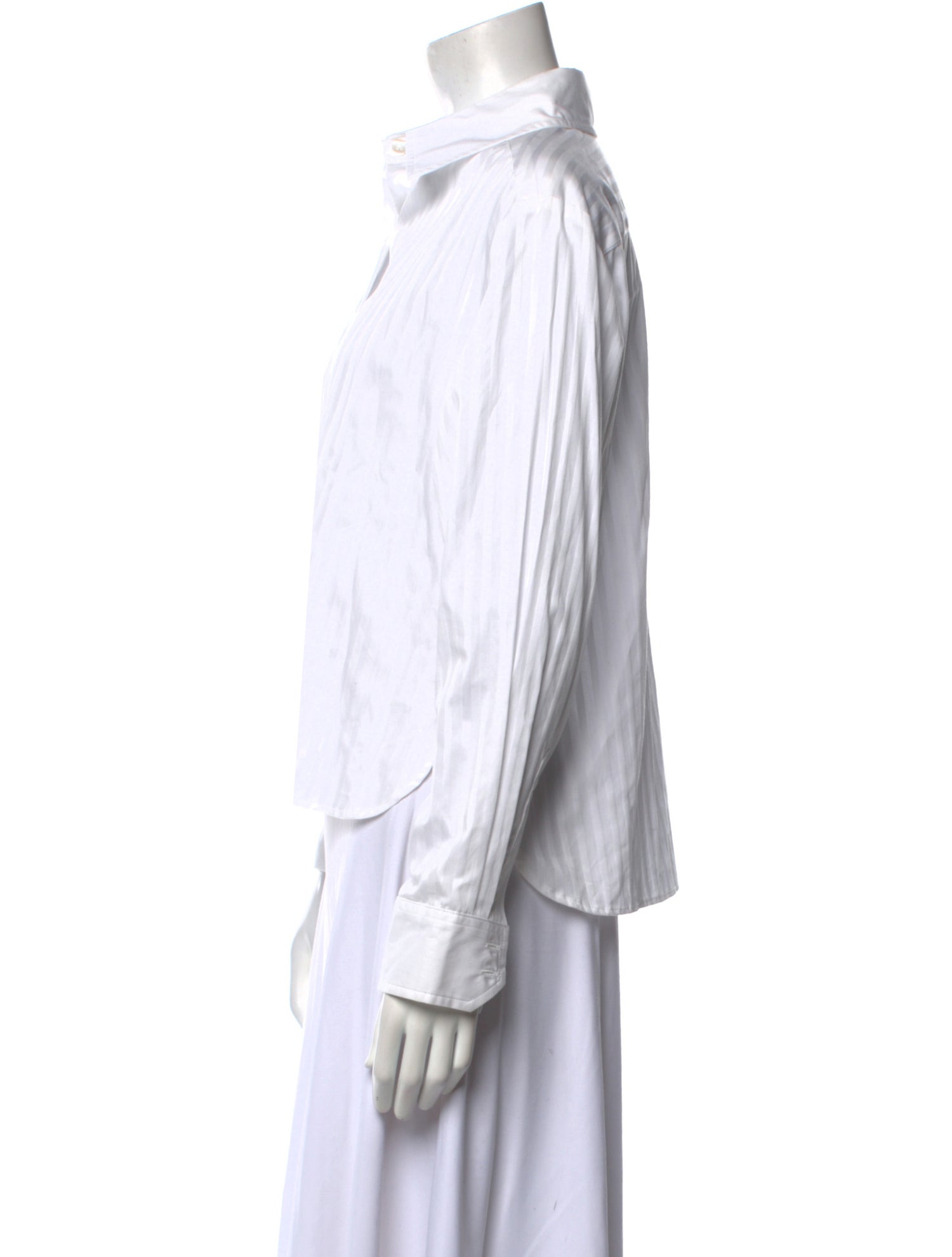 Elyse Walker Striped Long Sleeve Button-Up Top