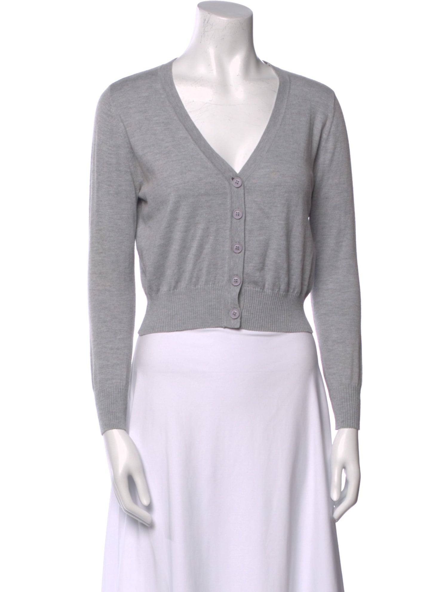 Elyse Walker V-Neck Long Sleeve Crop Top