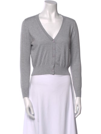 Elyse Walker V-Neck Long Sleeve Crop Top