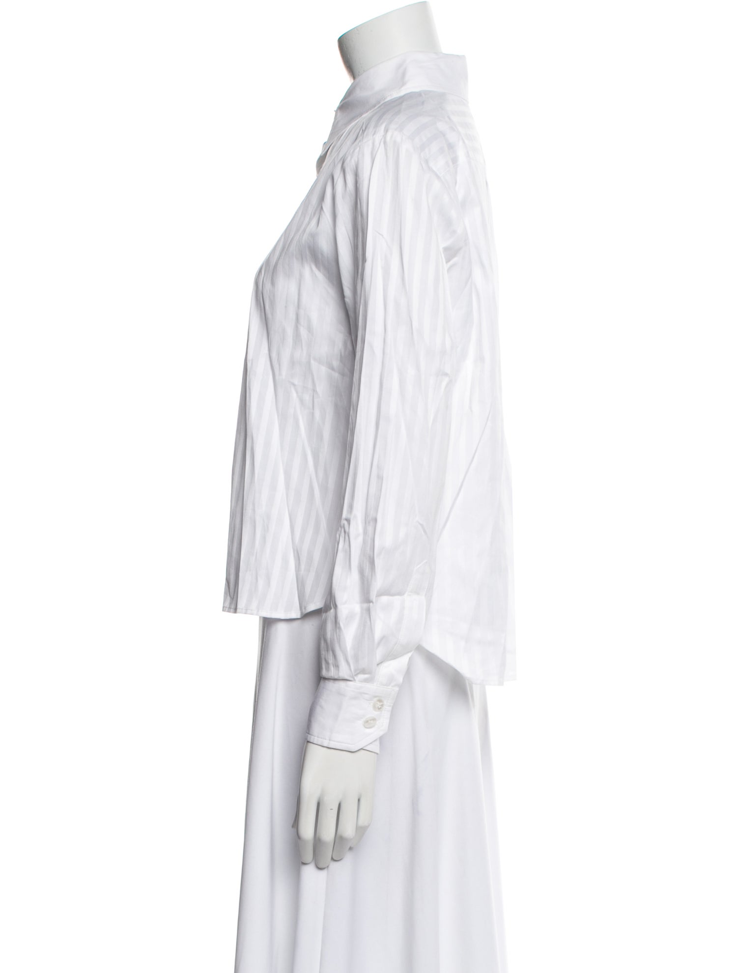 Elyse Walker Striped Long Sleeve Button-Up Top