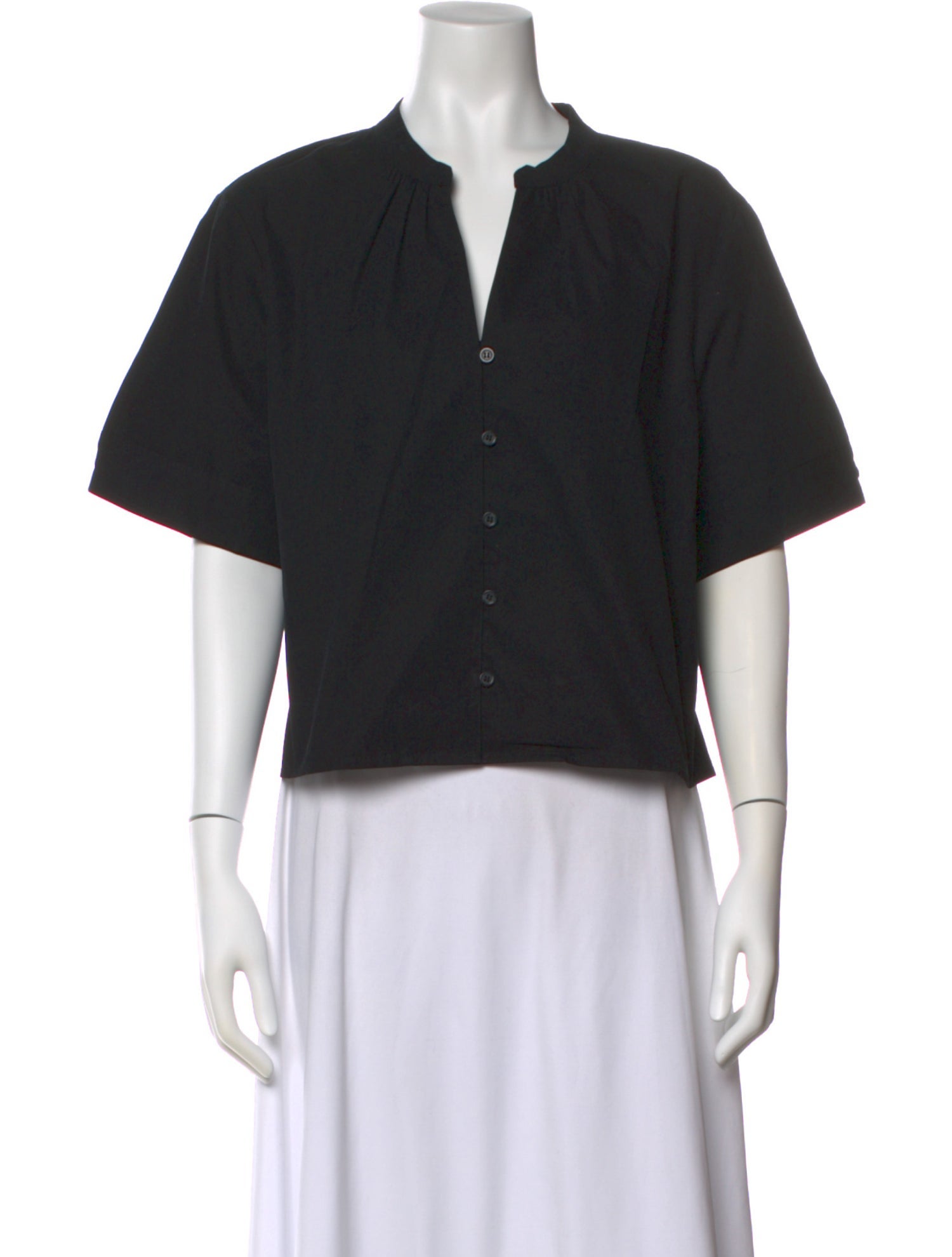 Elyse Walker V-Neck Short Sleeve Crop Top