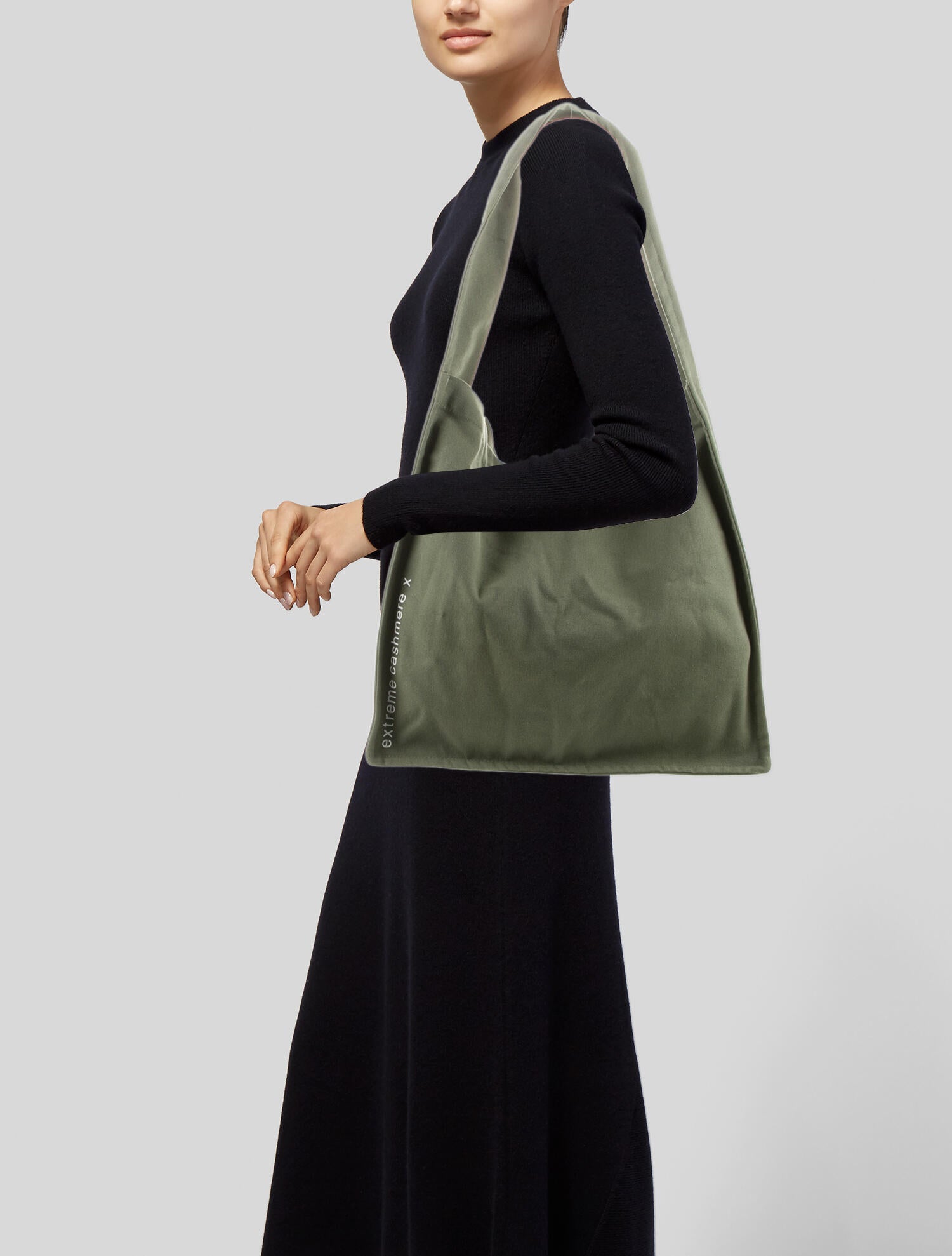 Extreme Cashmere Canvas Tote Bag - Green Totes, Handbags 