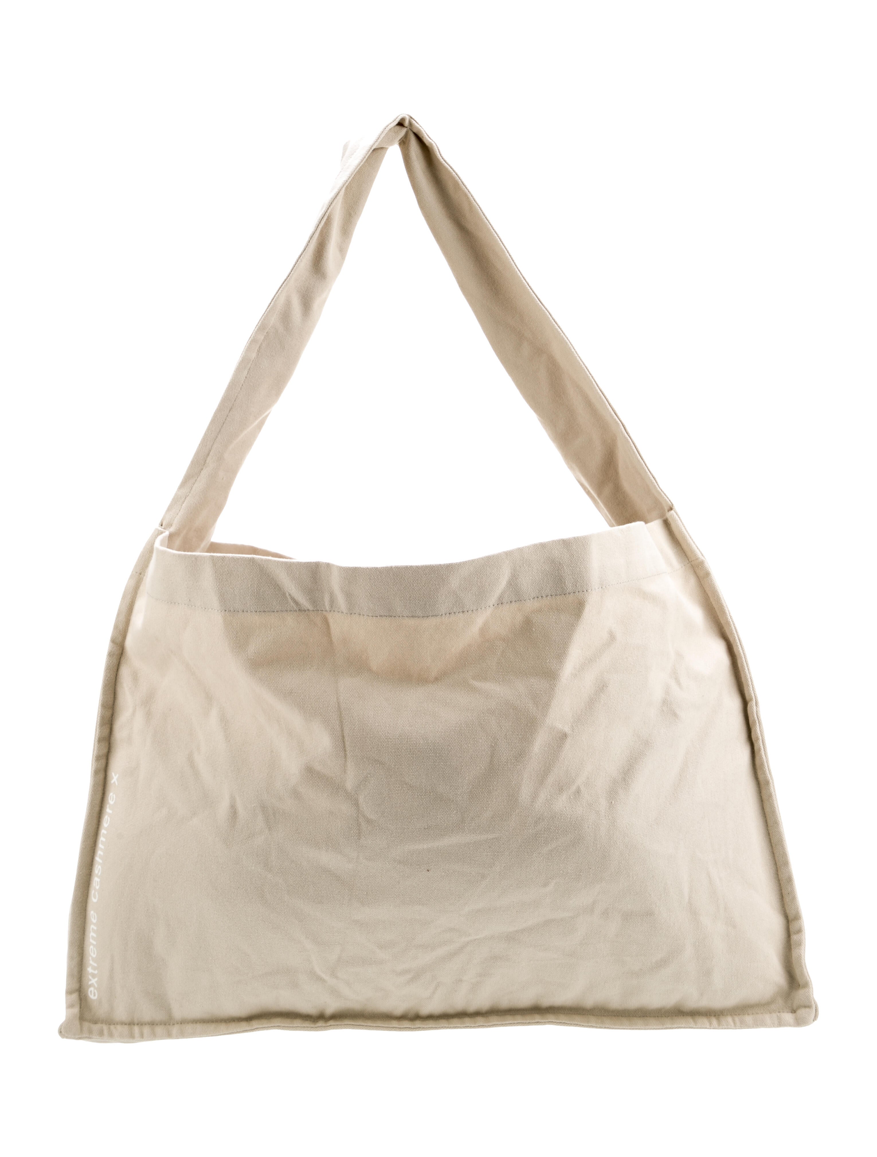 Extreme Cashmere Canvas Shoulder Bag Neutrals Shoulder Bags, Handbags