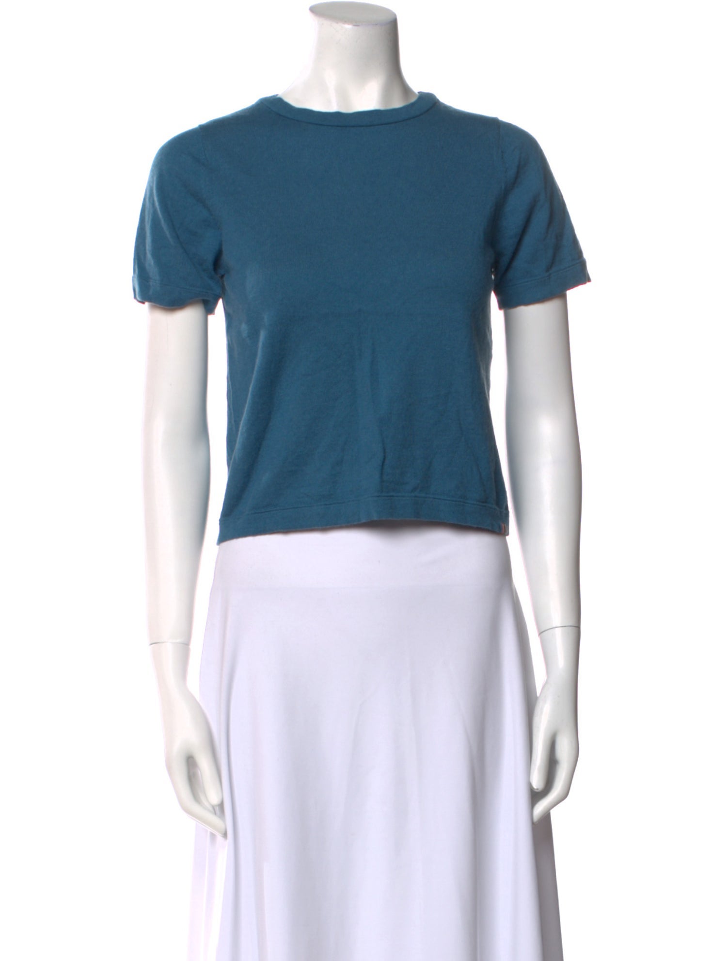 Extreme Cashmere Crew Neck Short Sleeve Crop Top