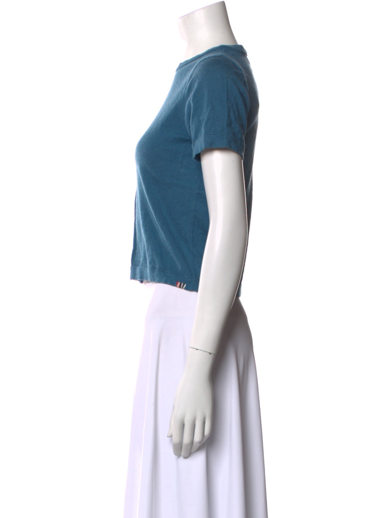Extreme Cashmere Crew Neck Short Sleeve Crop Top