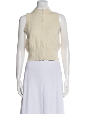 Extreme Cashmere Mock Neck Sleeveless Crop Top