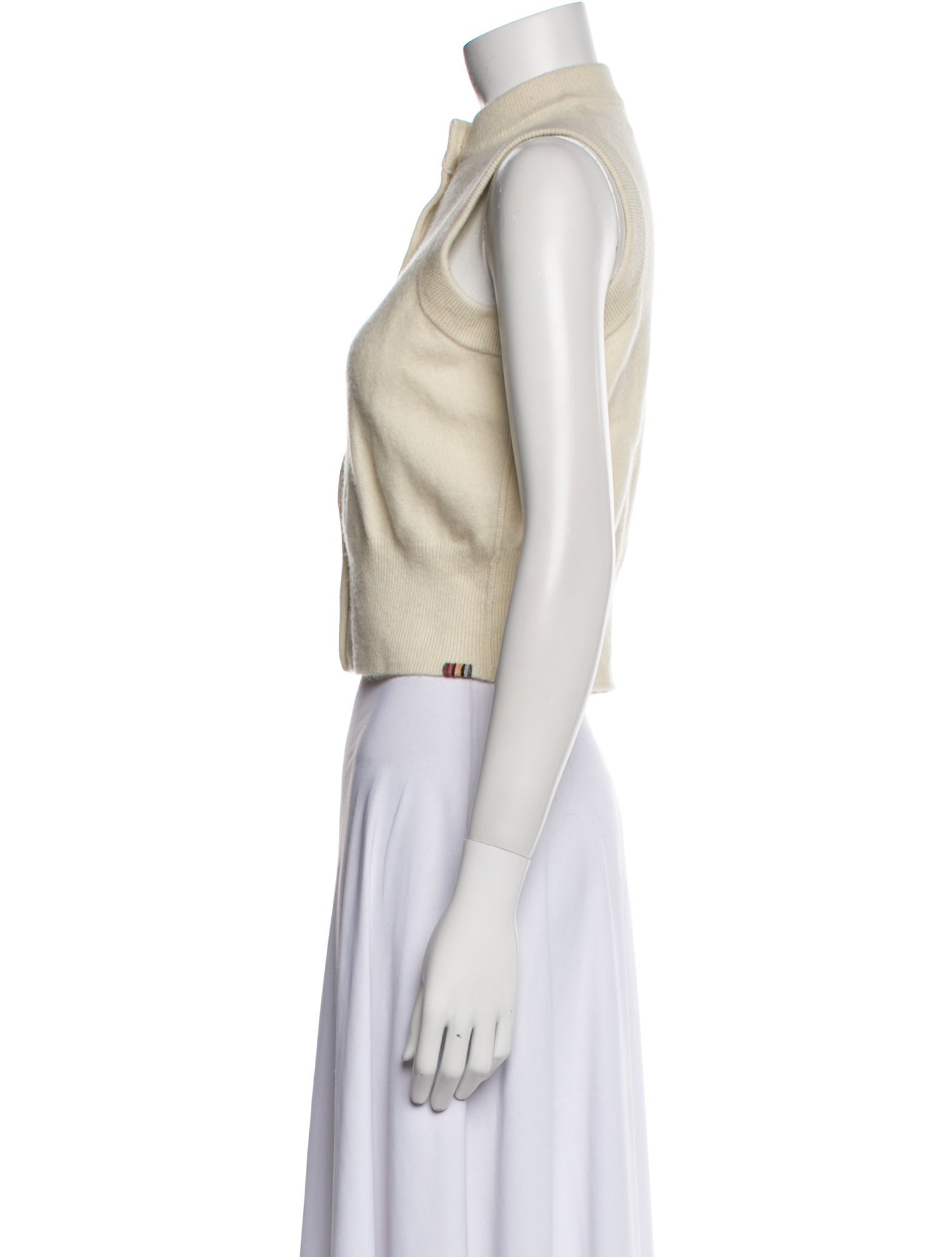 Extreme Cashmere Mock Neck Sleeveless Crop Top