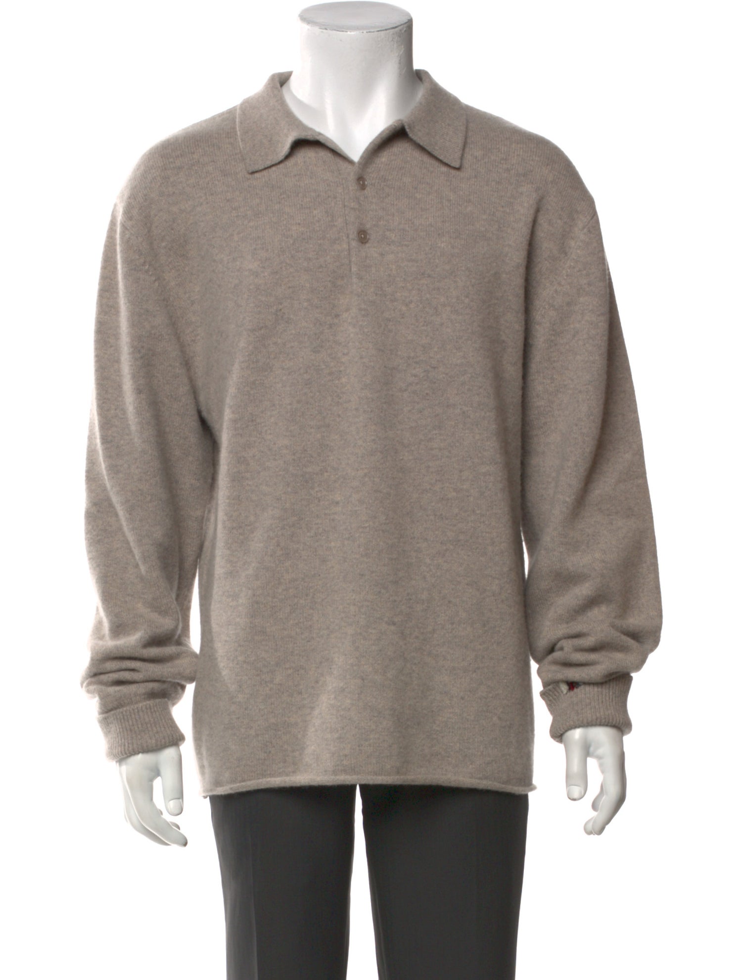 Extreme Cashmere Collar Long Sleeve Polo Sweater