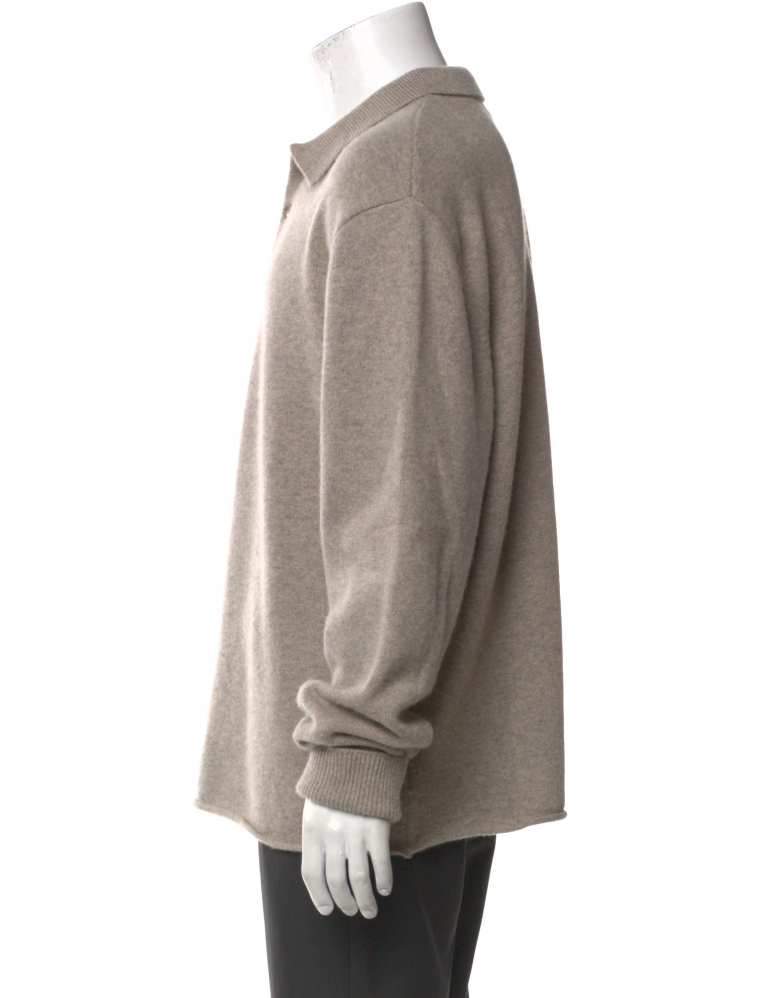 Extreme Cashmere Collar Long Sleeve Polo Sweater