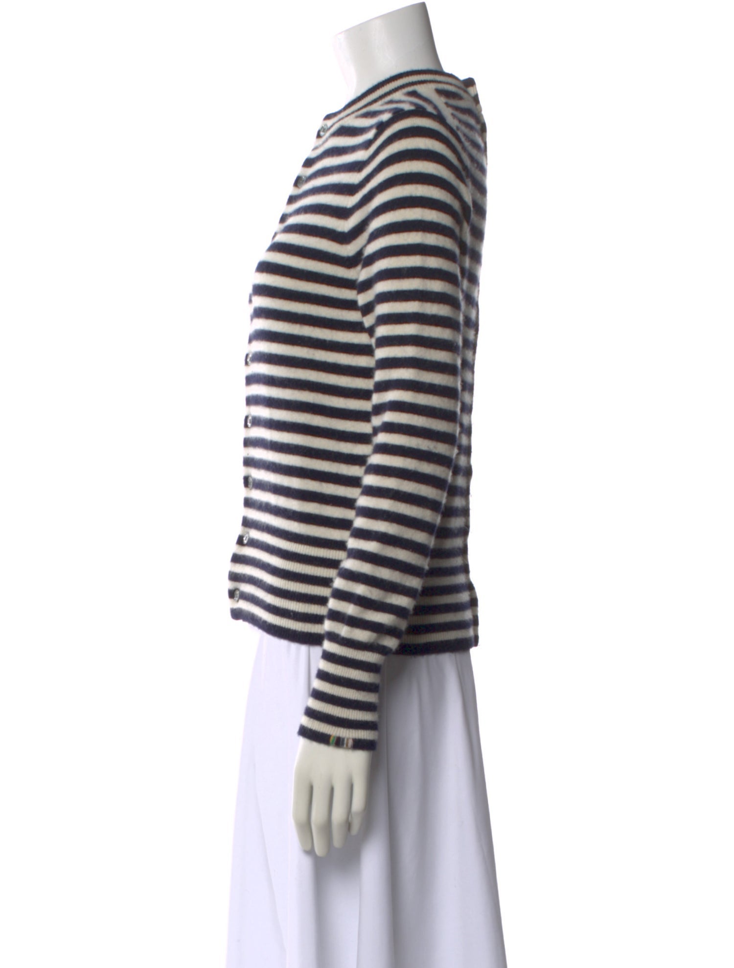 Extreme Cashmere Striped Mock Neck Sweater
