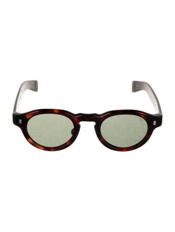 Pre-owned Eyevan 7285 Round Tinted Sunglasses In Brown